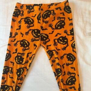 Spooky Pumpkin Print Kids Pajama Bottoms